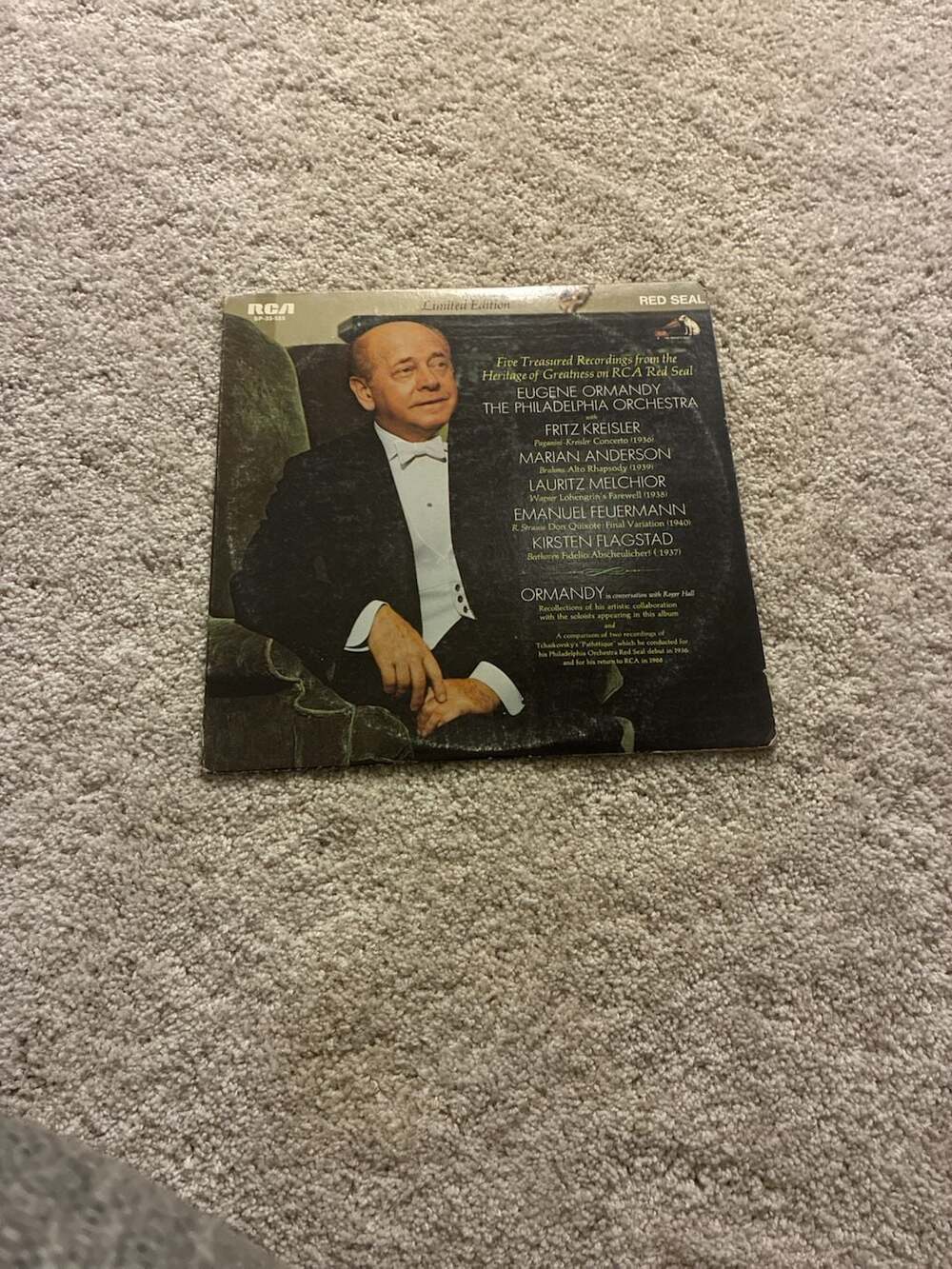 RCA Red Seal Eugene Ormandy Five Treasured Recordings Vinyl LP SP-33-555